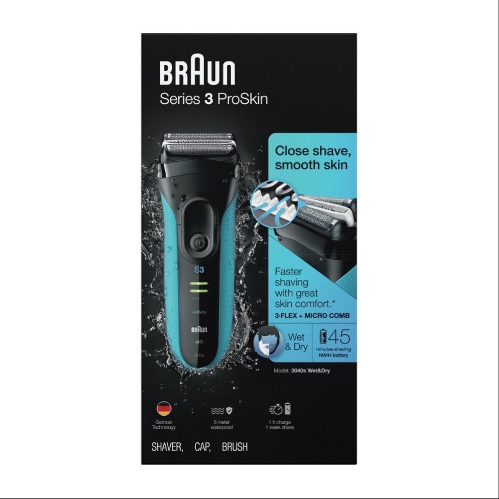 Braun Series 3 Proskin Rechargeable Wet & Dry Electric Foil Shaver